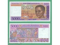(¯`'•.¸ ΜΑΔΑΓΑΣΚΑΡΗ 5000 φράγκα 1995 UNC ¸.•'´¯)