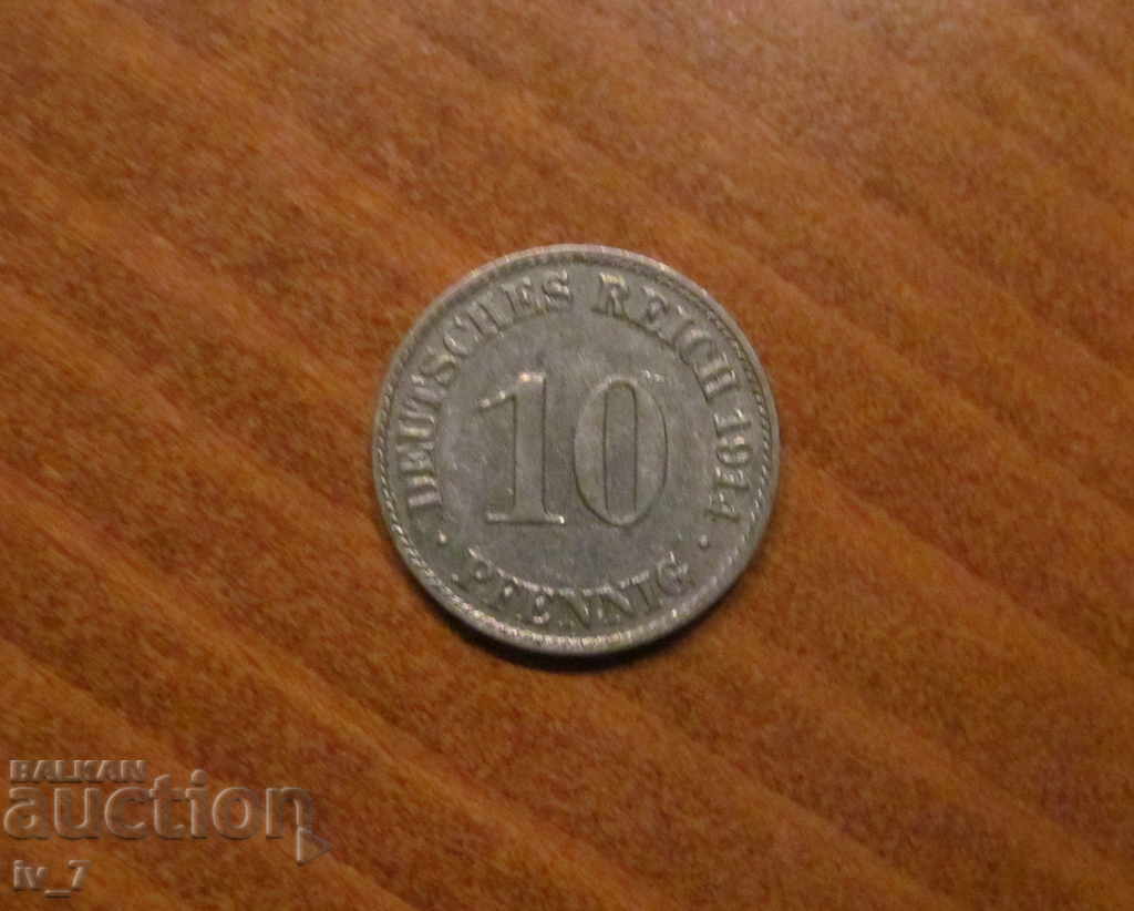 GERMANIA 10 Pfennig 1914 litera A