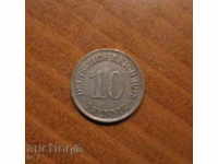 GERMANIA 10 Pfennig 1913 litera E