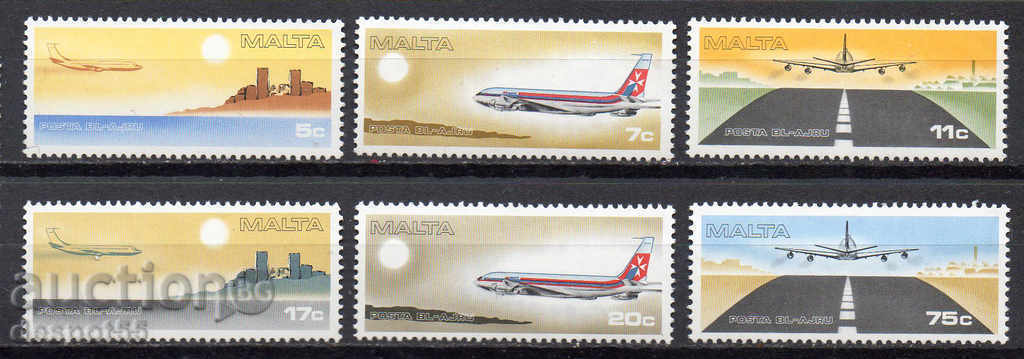 1978. Малта. Въздушна поща. Пътнически самолети.