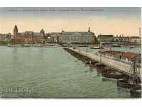 Παλιά καρτ-ποστάλ - Koblenz, Γερμανία - πλωτή γέφυρα