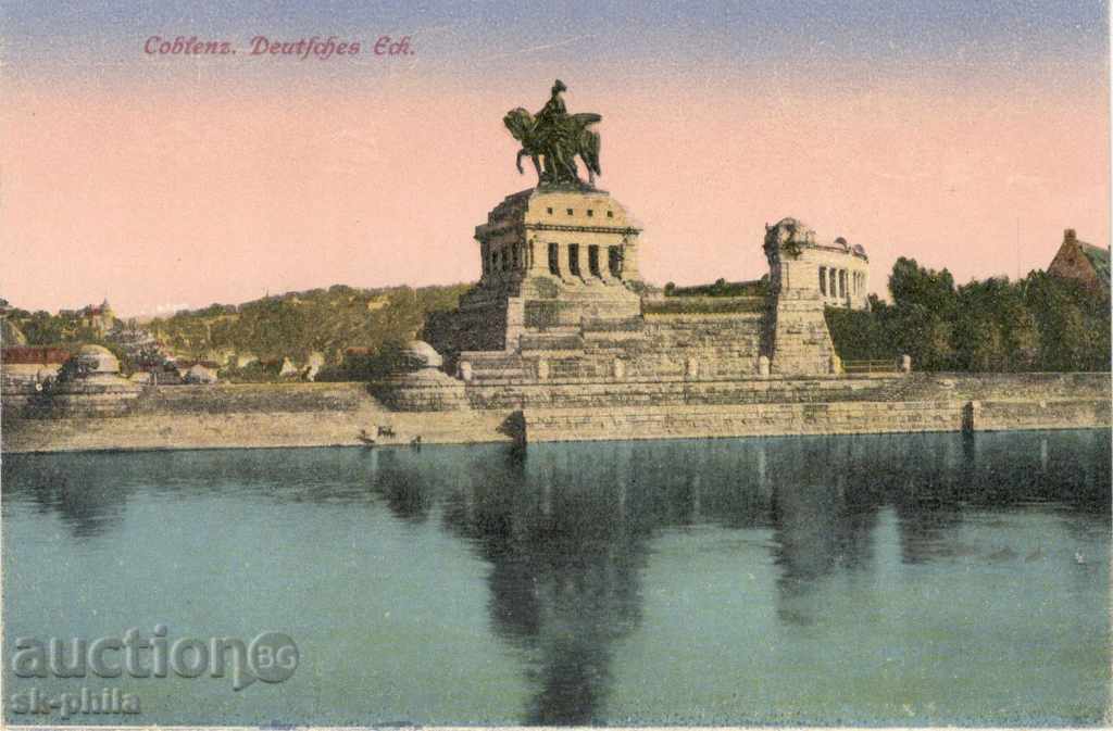 Vechea carte poștală - Koblenz, Germania - monument