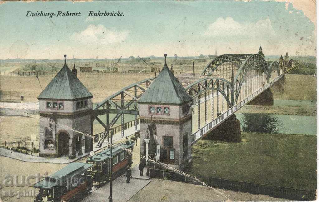 Vechea carte poștală - Duisburg, Germania - pod