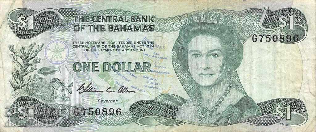 BAHAMAS ISLANDS BAHAMAS 1 $ problema număr 1974 - 1984 - G