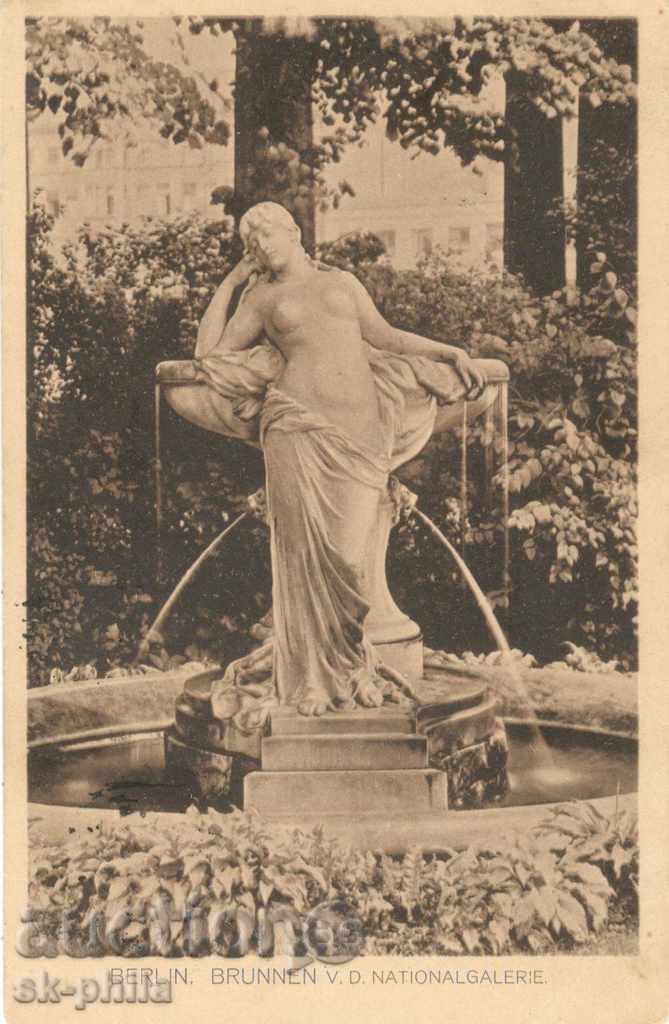 Old postcard - Berlin, Fountain with statue
