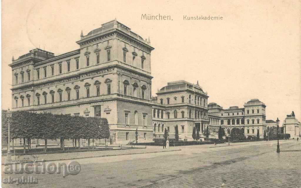 Old postcard - Munich, Academy of Arts