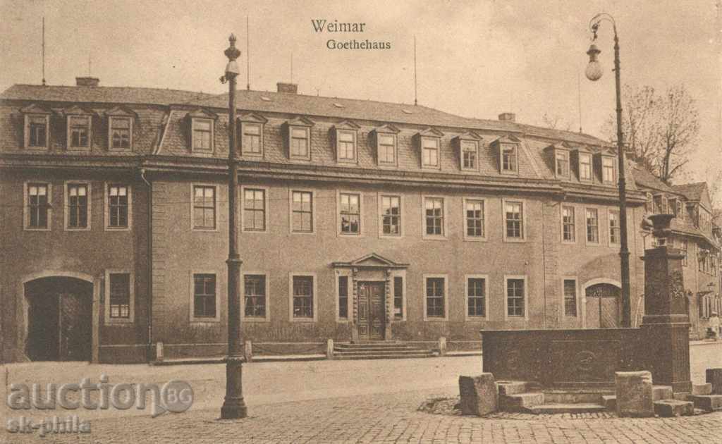 Vechea carte poștală - Weimar, Goethe Casa