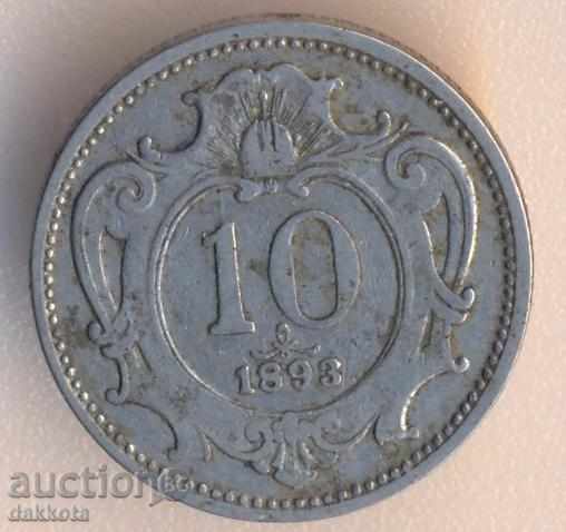 Austria 10 chelery 1893 year