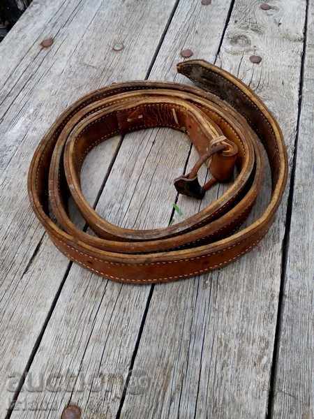 An antique leather belt