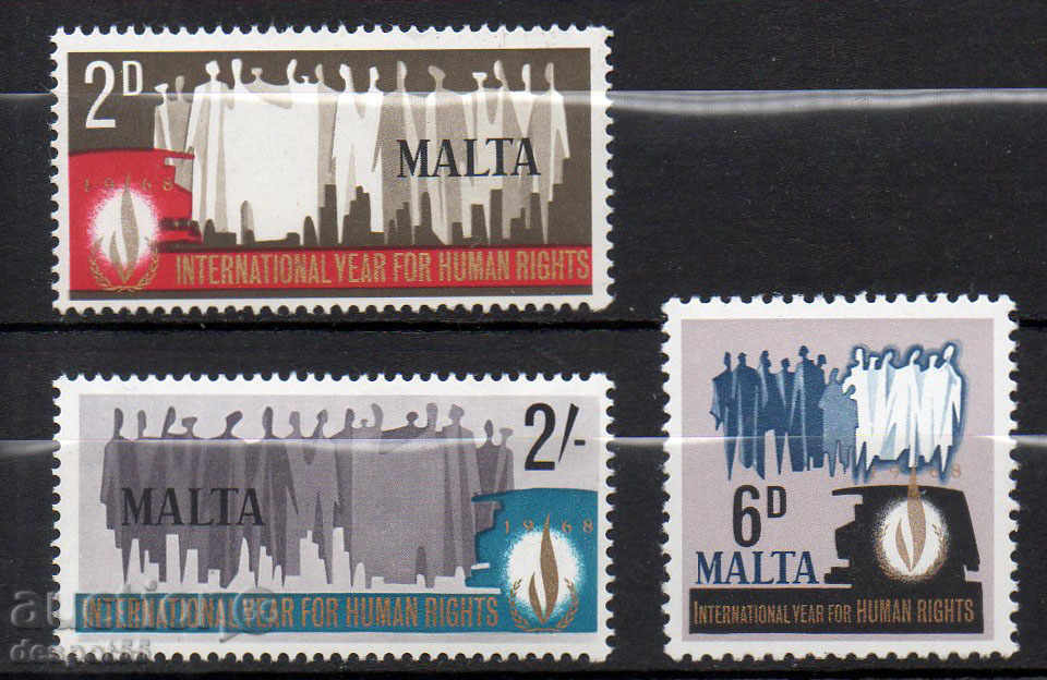 1968. Malta. International Year of Human Rights.