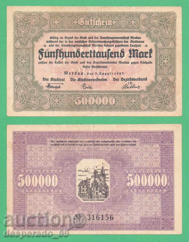 (¯` '• .¸GERMANIYA (Werdau) 500.000 mărci anul 1923. •' '°)