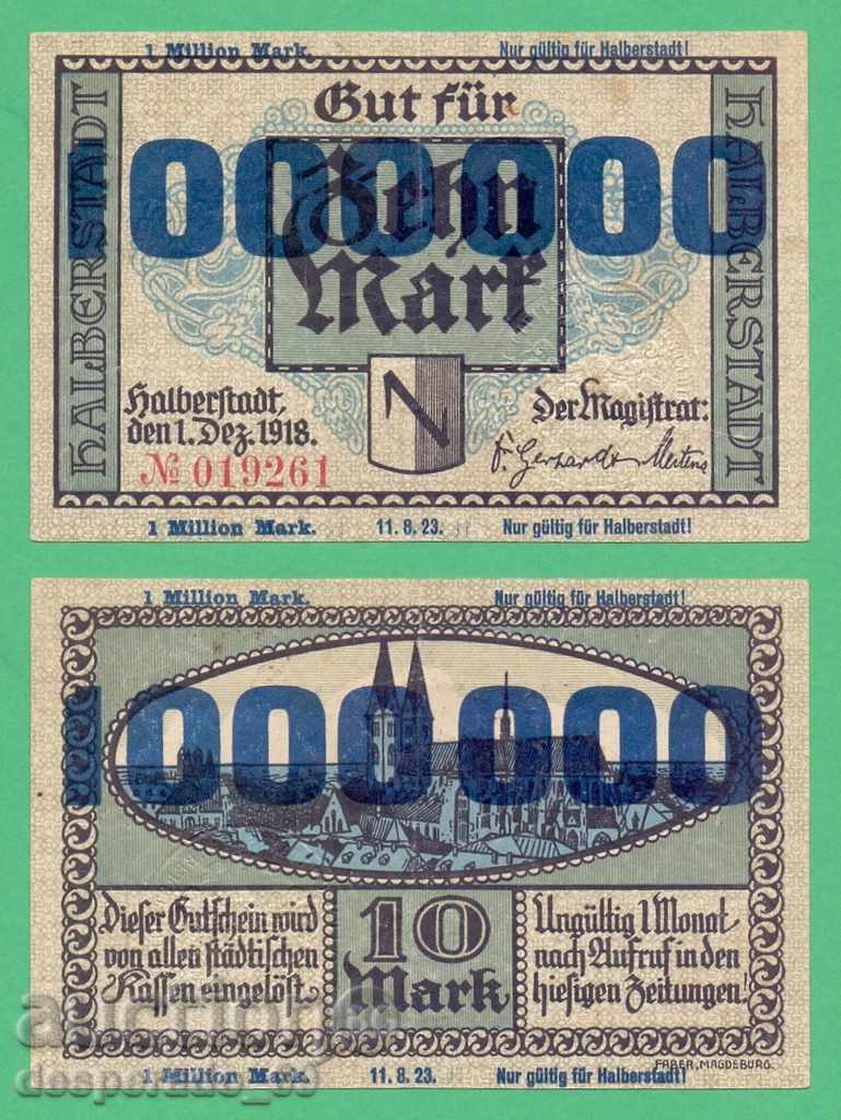 (¯`'•.¸ГЕРМАНИЯ (Halberstadt) 1 милион марки 1923¸.•'´¯)
