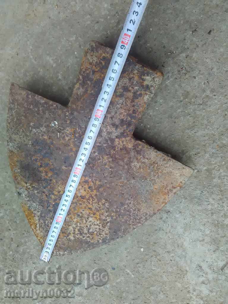 Auction Old forged plow, plow, lemon BIG with initials Auction Old forged plow, plow, lemon BIG with initials