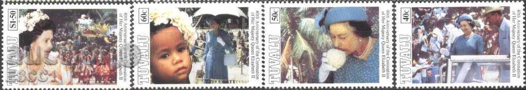 Pure Queen Elizabeth II marks 1993 from Tuvalu