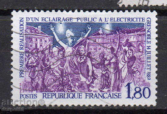 1982. Франция. 100 г. Електрическо улично осветление.