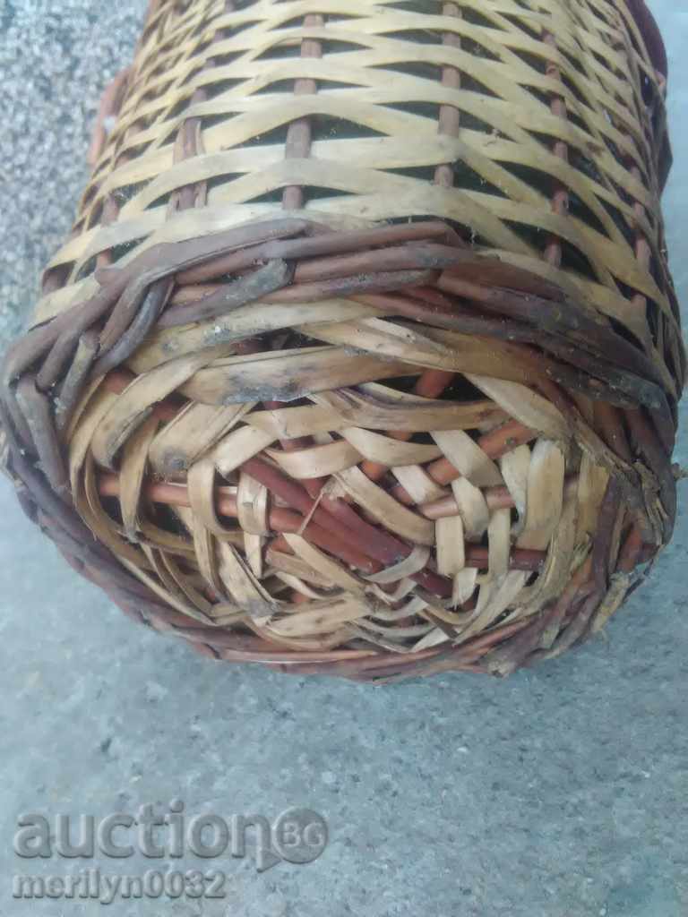 Veche damigeană împletită, butelie, sticlă - 6