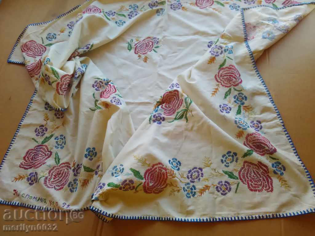 Old handmade embroidered cover embroidery embroidery frame