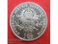 1 crown 1908 Austria-Hungary silver