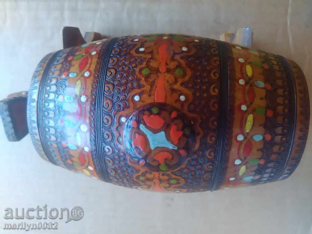 Delivery of Bourne, barrel, wooden pyrographic souvenir Delivery of Bourne, barrel, wooden pyrographic souvenir
