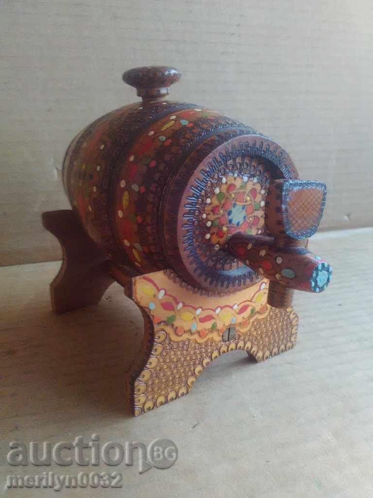 Bourne, barrel, wooden pyrographic souvenir - 5 Bourne, barrel, wooden pyrographic souvenir - 5