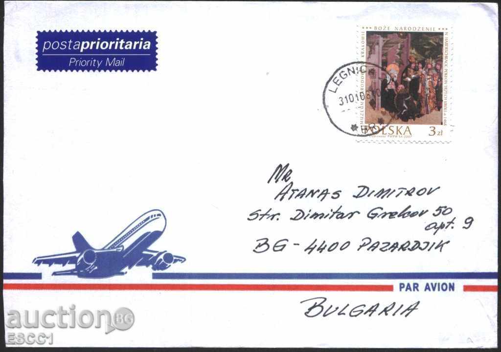 Traveled Christmas 2007 envelope from Poland