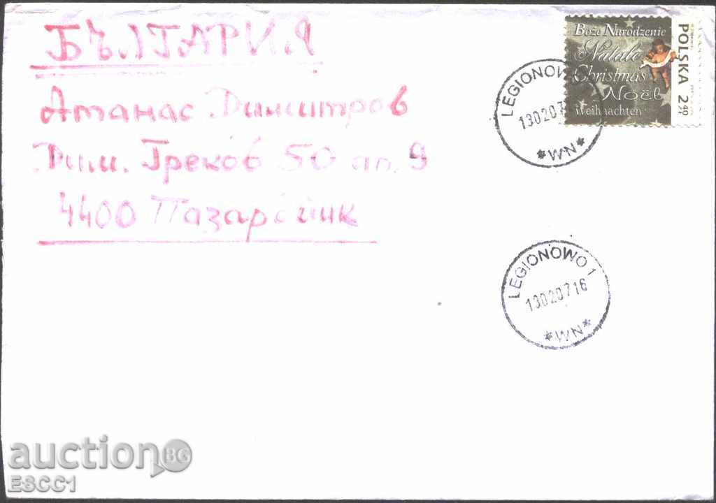 Traveled Christmas envelope 2006 from Poland