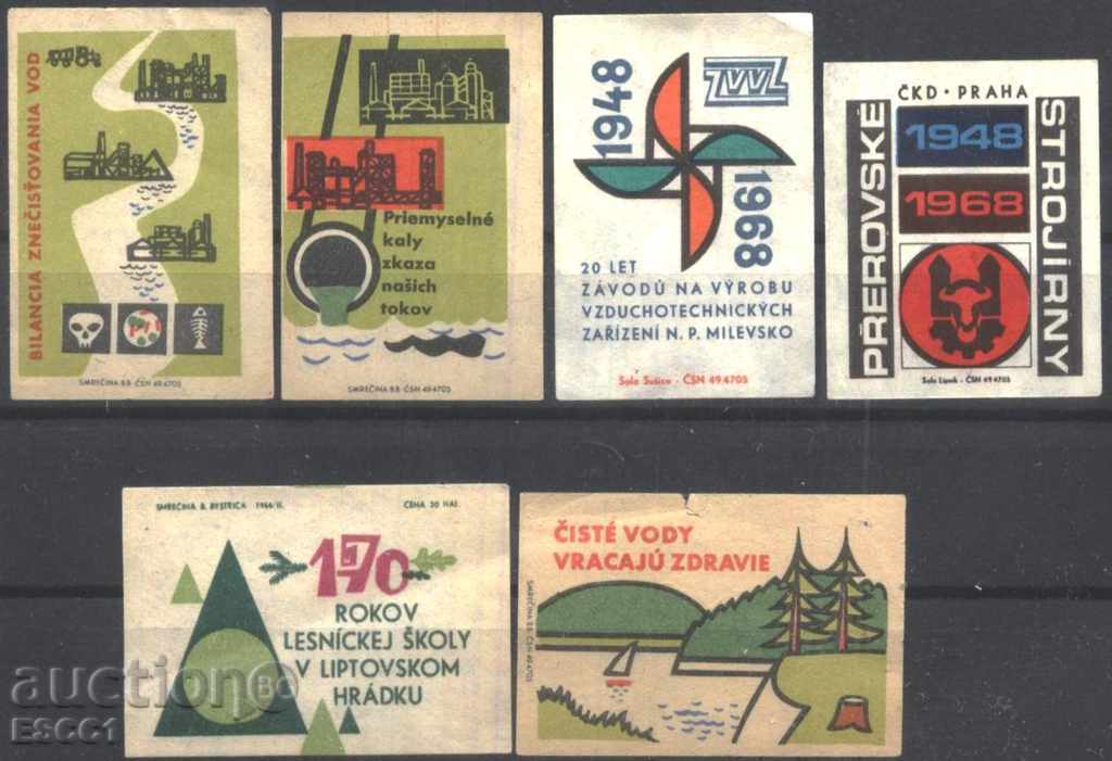 6 σπιρτόκουτο ετικέτες Οικιακές συσκευές Τσεχοσλοβακία Lot 39