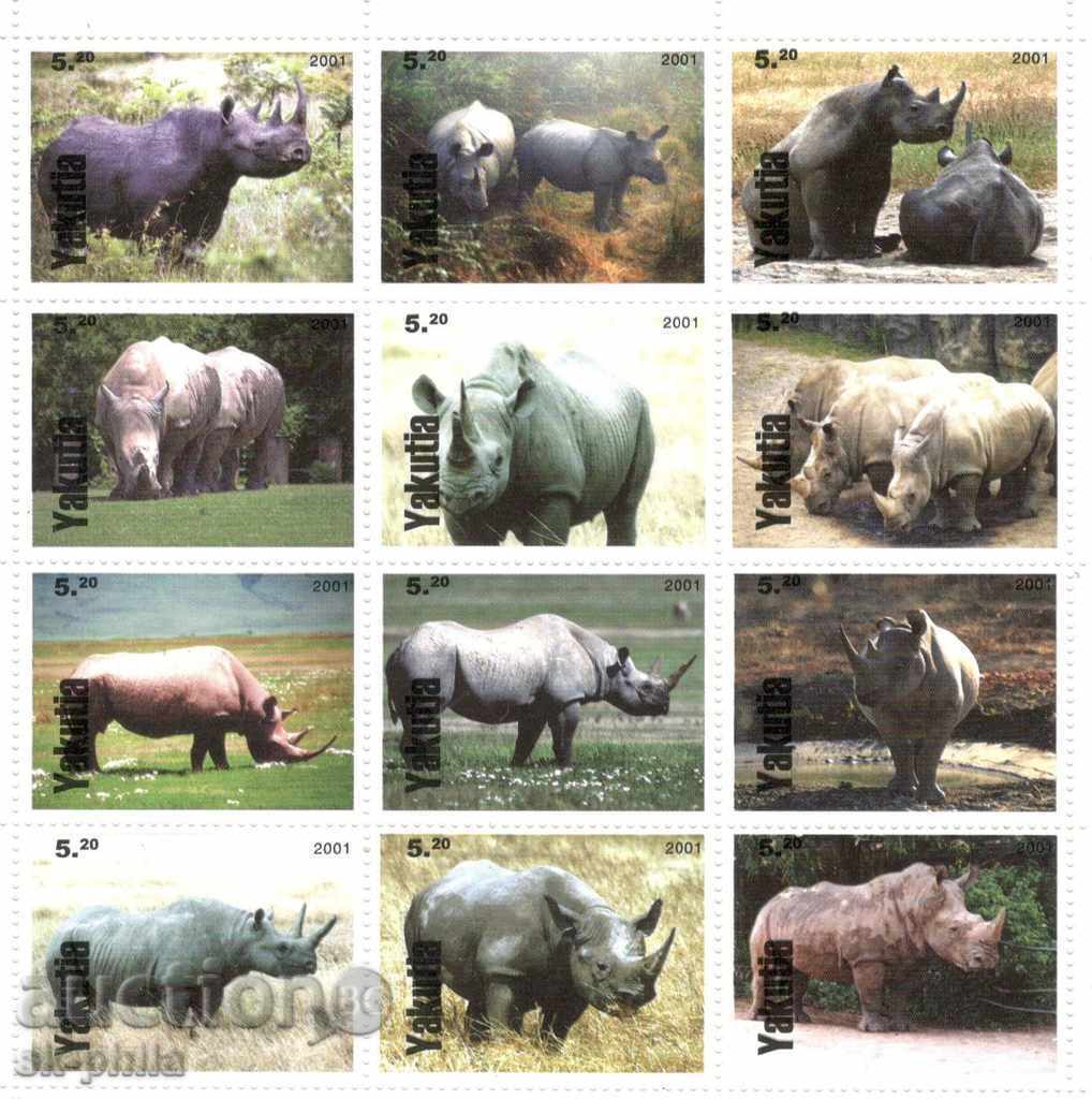 timbre poștale - Rusia, Yakutia, rinoceri