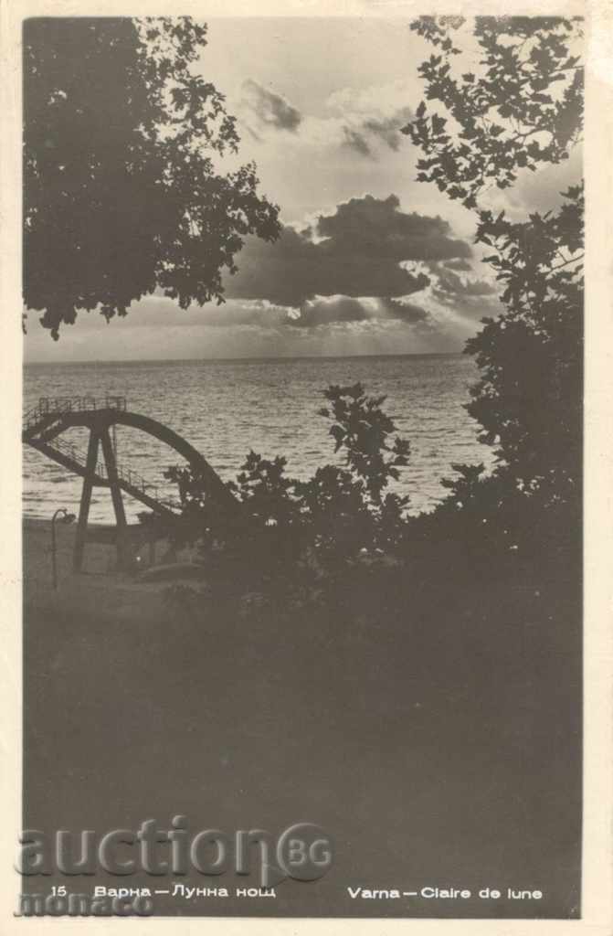 Παλιά καρτ-ποστάλ - Βάρνα, νύχτα με πανσέληνο
