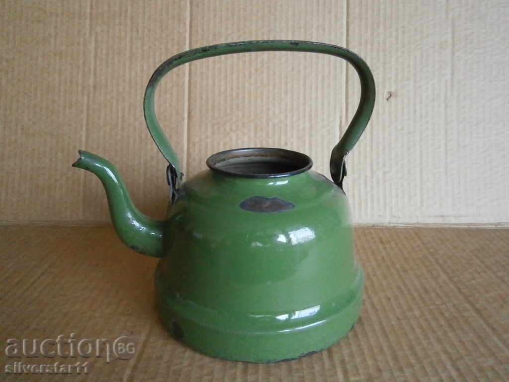 Auction  Vintage enamel teapot 60th retro