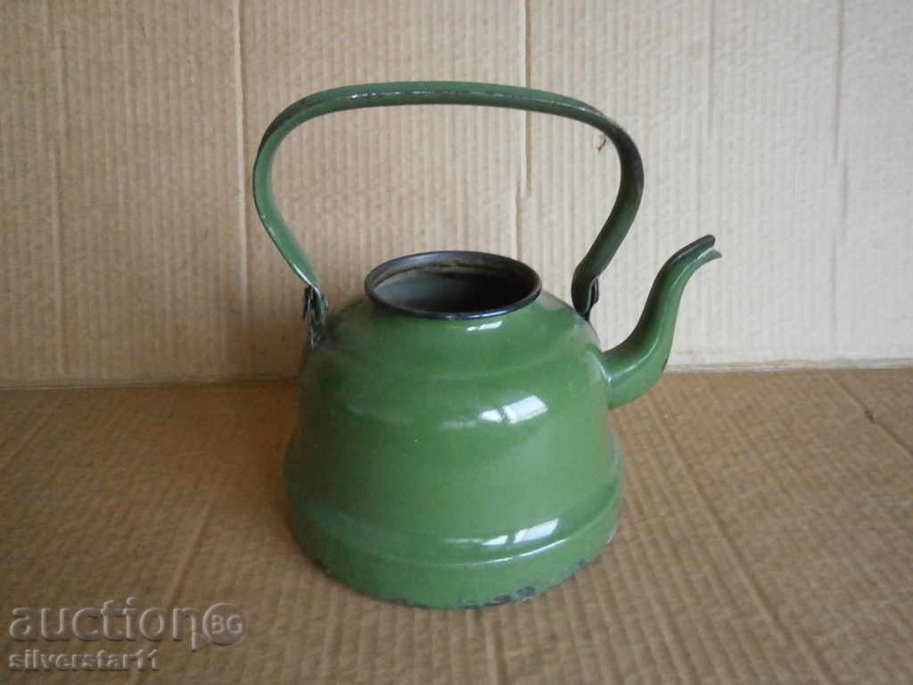 Vintage enamel teapot 60th retro