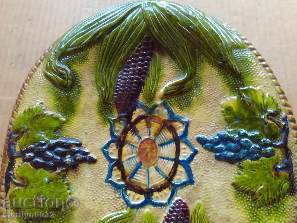 Old tray, ceramics, majolica tepia early 20th century - 6 Old tray, ceramics, majolica tepia early 20th century - 6