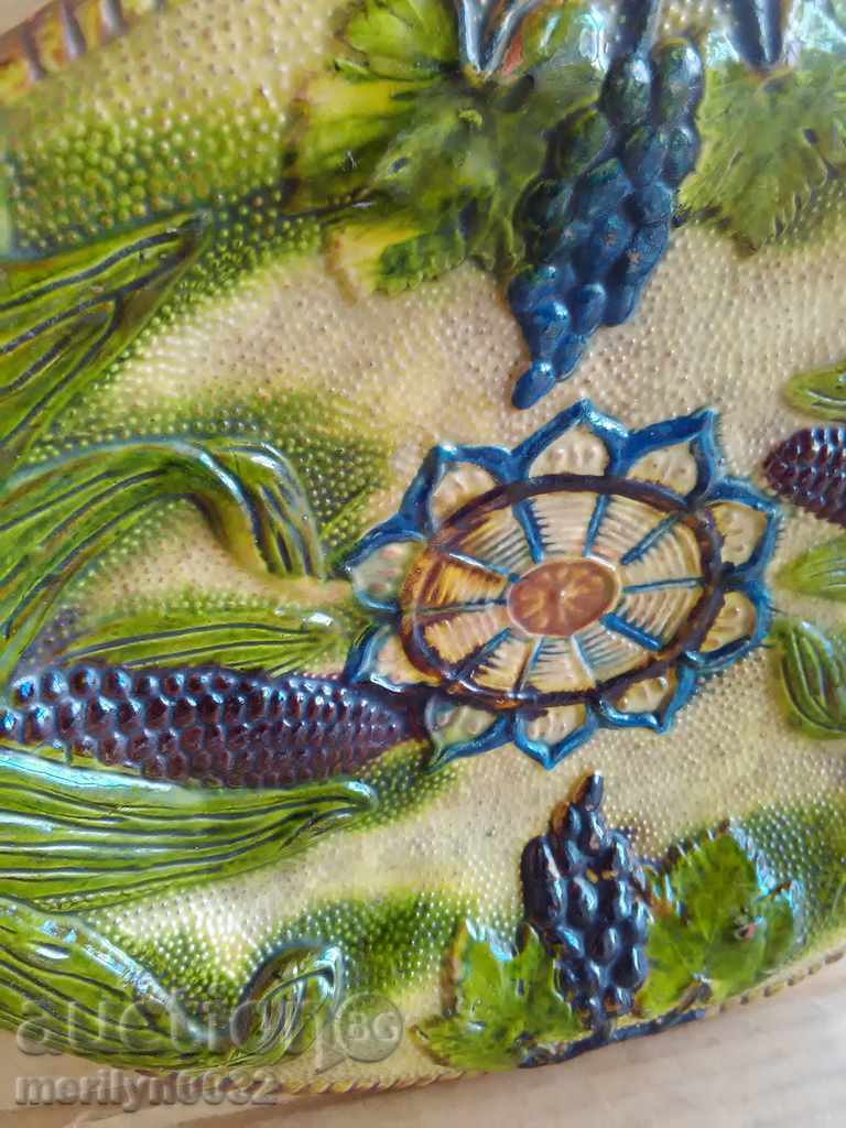 Old tray, ceramics, majolica tepia early 20th century - 7 Old tray, ceramics, majolica tepia early 20th century - 7