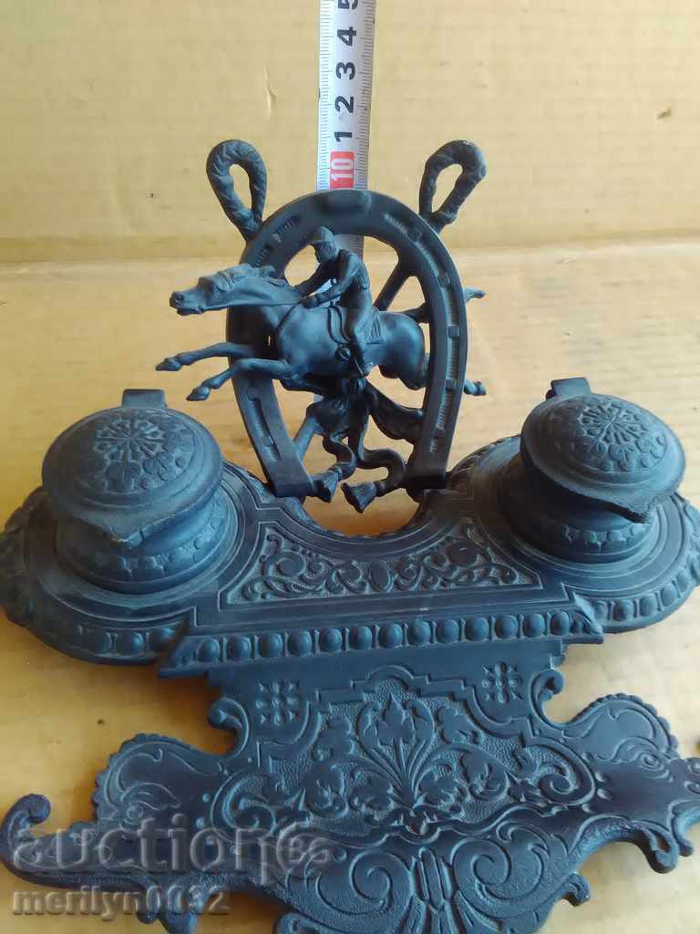 An old ink cartridge with a figure, a statuette, a figurine - 6