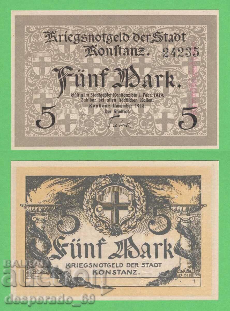 (GERMANY (Konstanz) 5 brands 1918 UNC • • • •)