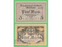 (¯`'•.¸ГЕРМАНИЯ (Konstanz) 5 марки 1918  UNC¸.•'´¯)