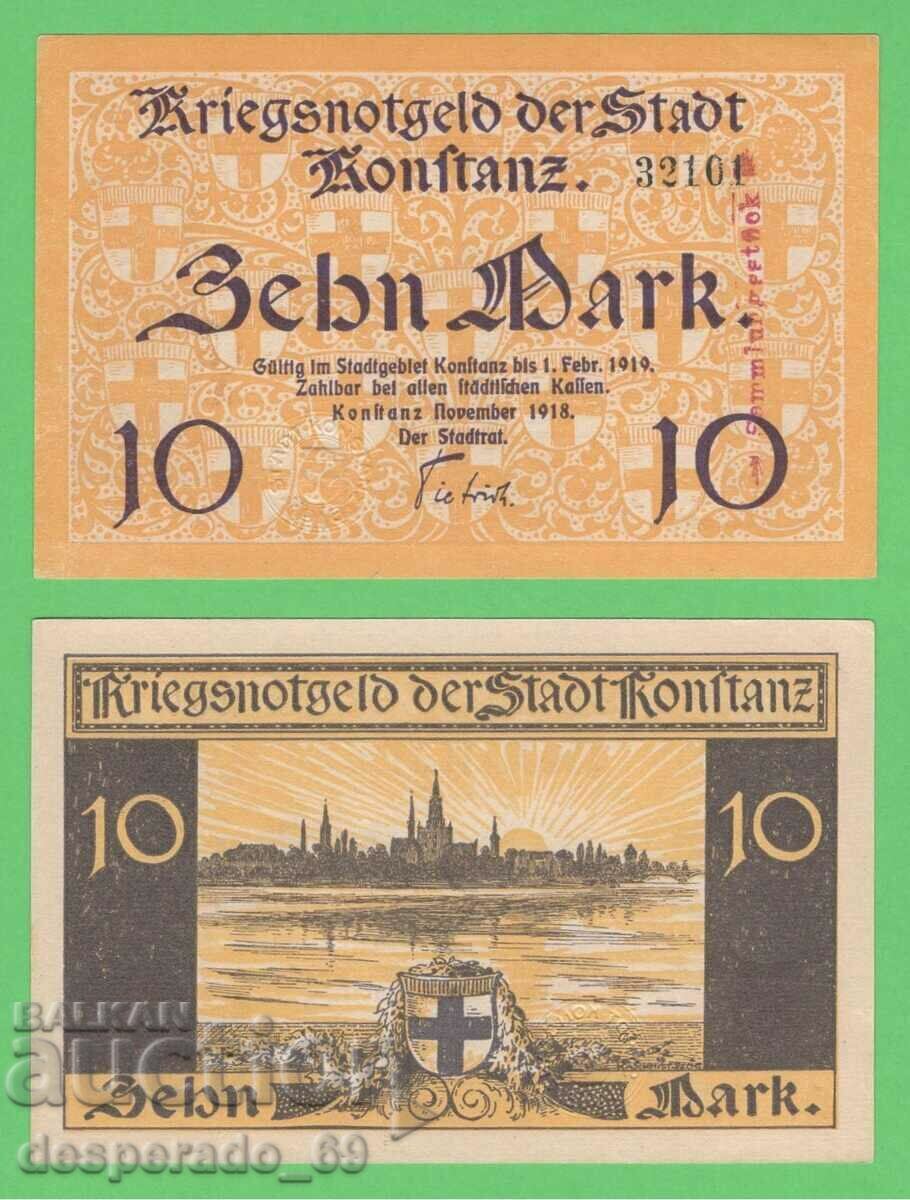 (¯` '• .¸GERMANIYA (Konstanz) 10 mărci 1918 unc. •' '°)