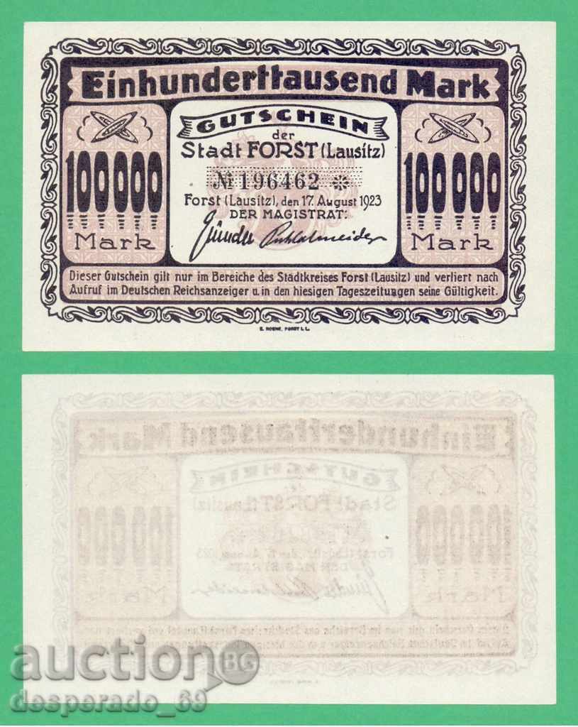 (Forst) 100 000 marks 1923 UNC • • • •)