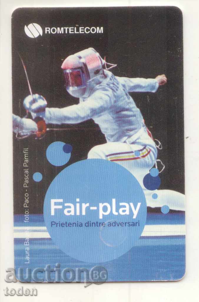 Phonecard> The Romanian Olympic Committee 7 - Fair-Play with price 0.50 BGN | € 0.26 Phonecard> The Romanian Olympic Committee 7 - Fair-Play with price 0.50 BGN | € 0.26