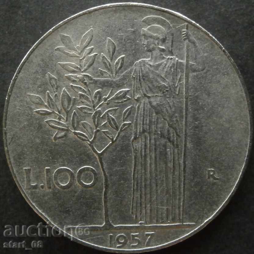 100 λίρες 1957. - Ιταλία