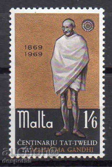 1969. Malta. 100 de ani de la nașterea lui Mahatma Gandhi.