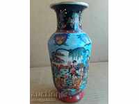 Old porcelain vase, painted porcelain Japan