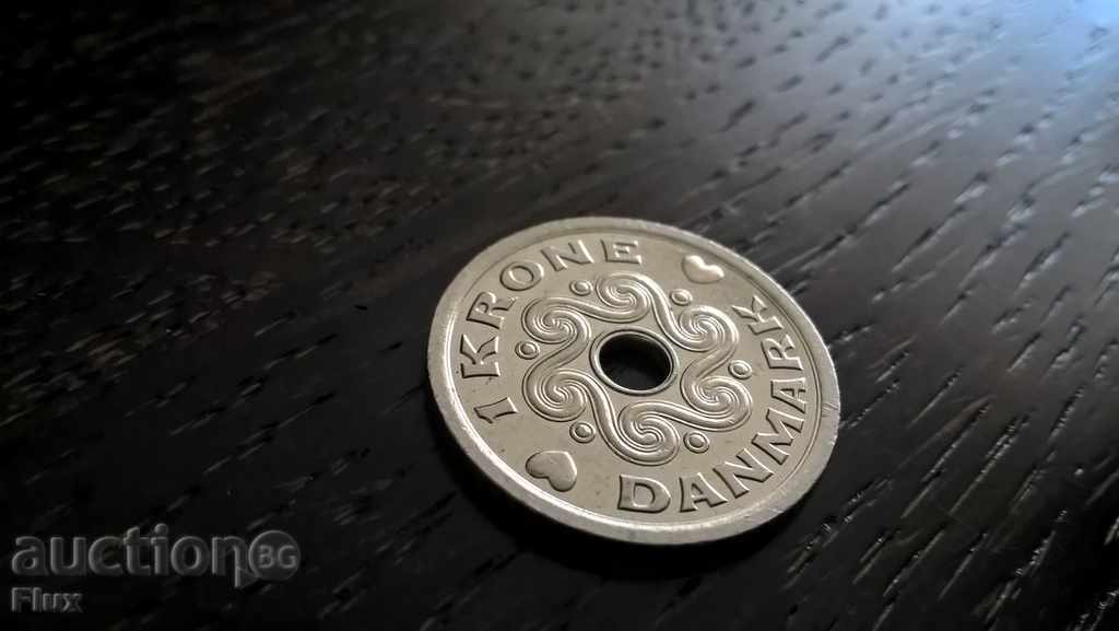 Монета - Дания - 1 крона | 2002г.