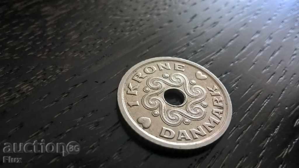 Монета - Дания - 1 крона | 1992г.