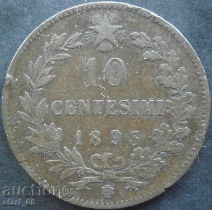 5 chentesimi 1893 - Ιταλία
