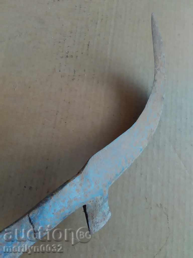 Old handmade knife, wrought iron - 5