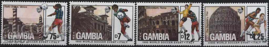 Чисти марки   Спорт СП по Футбол Италия 1990 от Гамбия