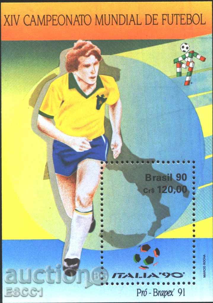 Чист блок Спорт СП по Футбол Италия 1990 от Бразилия