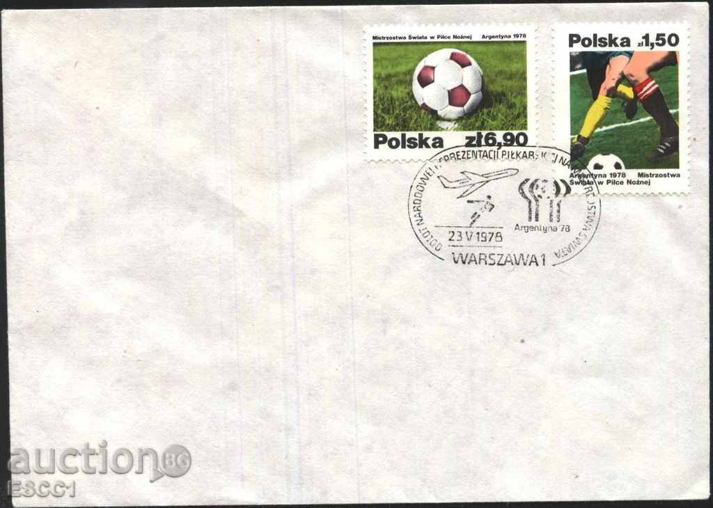 Envelope with marks and special printing SP Football Mexico 1986 Poland