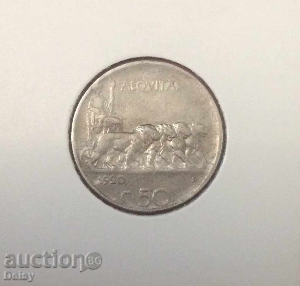 Италия  0.5 лира 1920г.